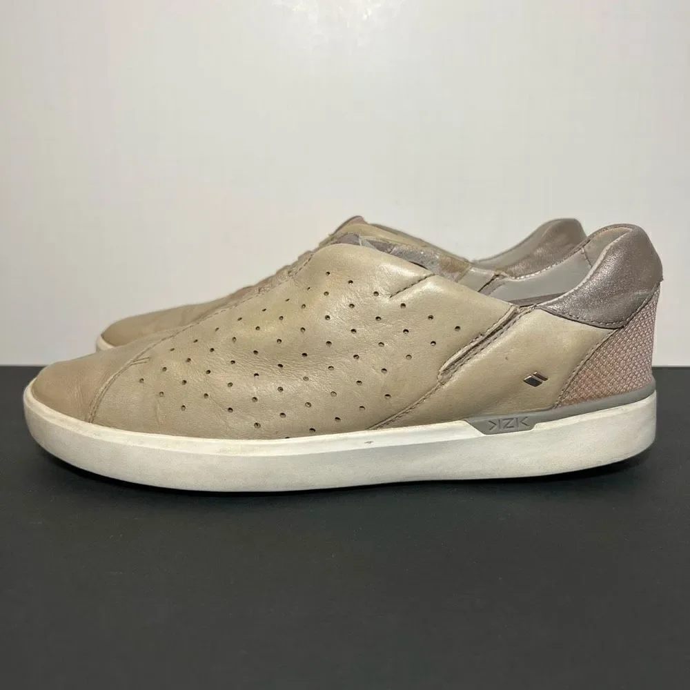 Womens KIZIK Miami Tan + Metallic Slip On Casual Sneakers / Size 8 Medium
